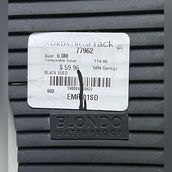 Blondo Waterproof Women's Ellorie Black Suede Ankle Boots Sneakers Size 6 - Picture 7 of 7